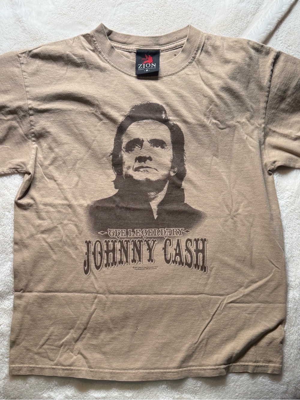 Zion Rootswear Johnny Cash Graphic Tee - Brown VINTAGE and rare
